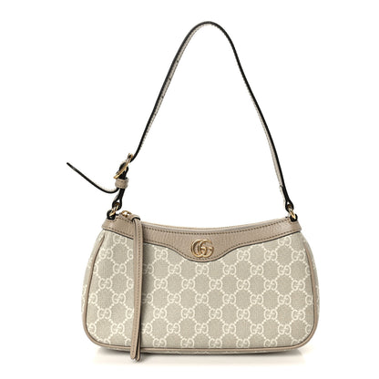 Gucci GG Supreme Monogram Textured Dollar Calfskin Small Ophidia Hobo Beige Mystic White Oatmeal 1 of 11