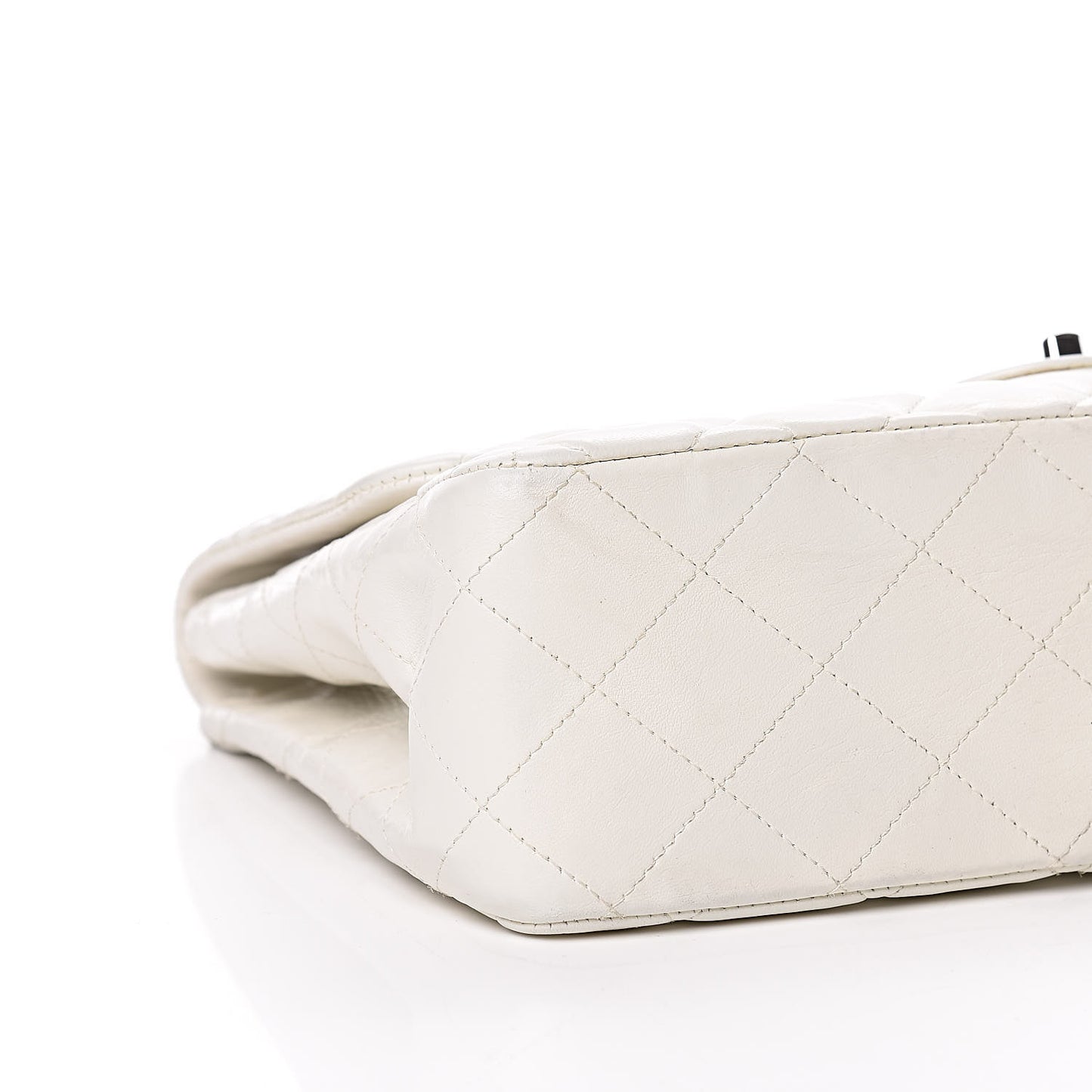 Lambskin Quilted Jumbo Single Flap White