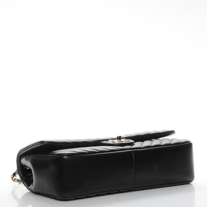 Chanel Lambskin Surpique Chevron Medium Flap Black 4 of 7
