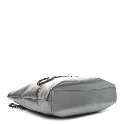 Chanel Metallic Crumpled Calfskin Chain 20s Signe Tote Silver 4 of 10