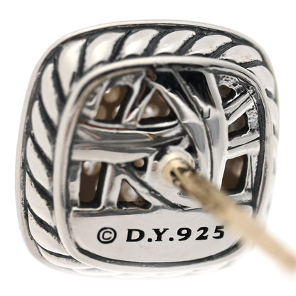 David Yurman Sterling Silver Diamond 5mm Pave Albion Earrings 4 of 4