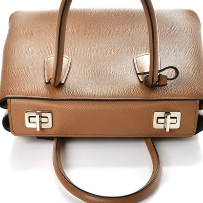 Prada Saffiano Cuir Twin Tote Caramel 11 of 11