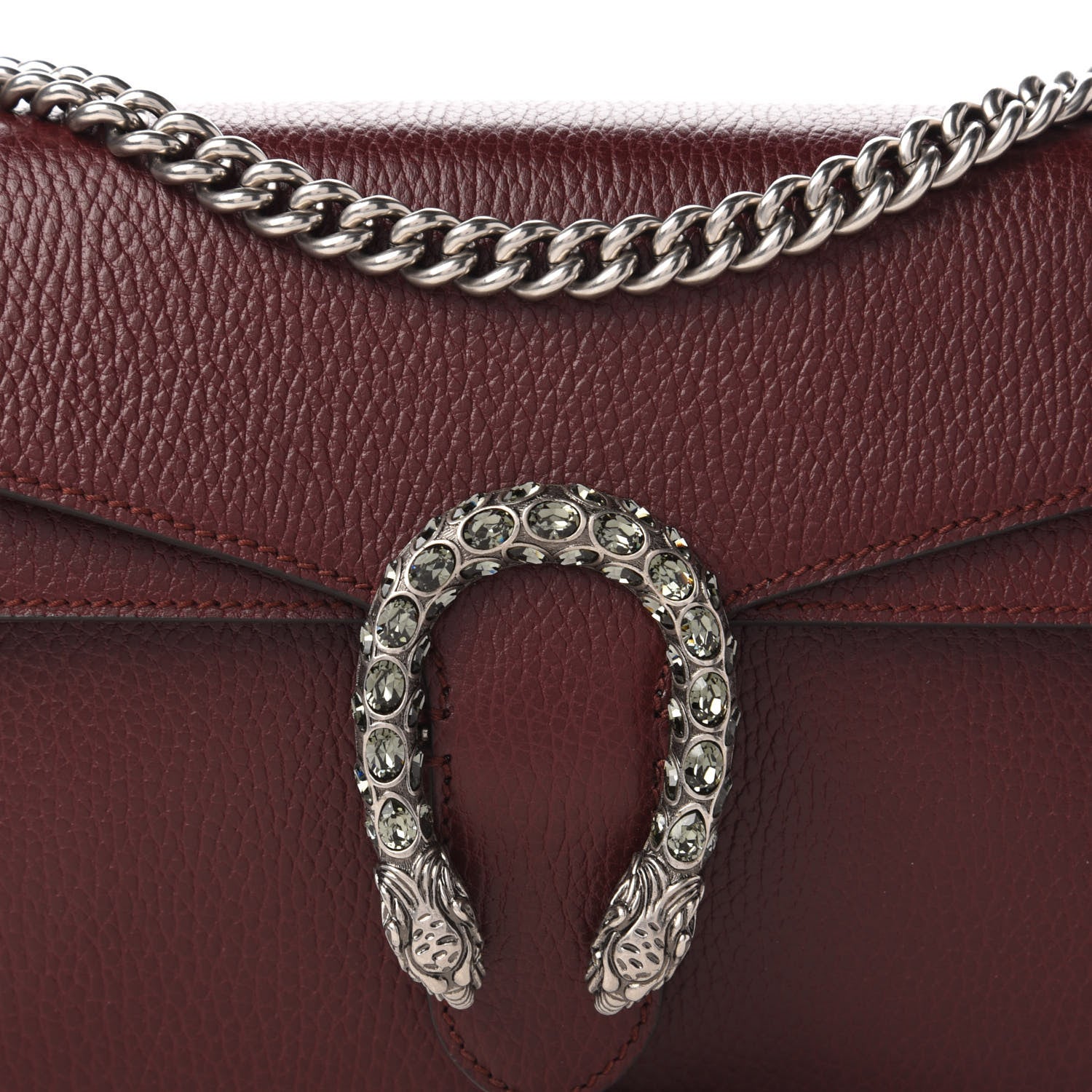 Gucci Dollar Calfskin Crystal Small Dionysus Shoulder Bag Vintage Bordeaux 11 of 11
