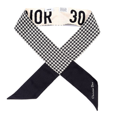 Christian Dior Silk 30 Montaigne Mitzah Scarf Black White 1 of 3