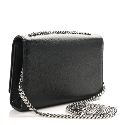 Saint Laurent Grain De Poudre Small Classic Monogram Kate Tassel Satchel Black 2 of 11