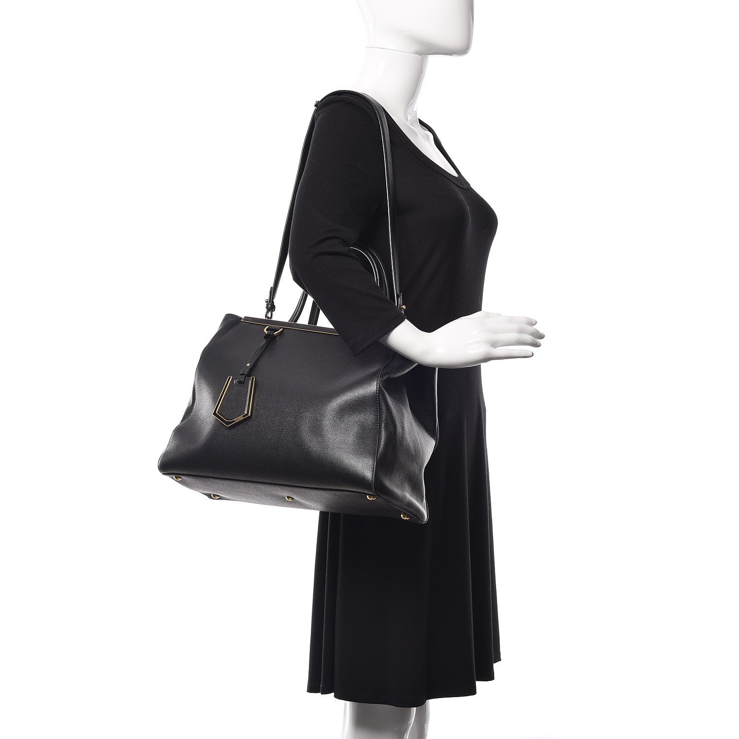 Fendi Vitello Elite Regular 2Jours Tote Black 2 of 13