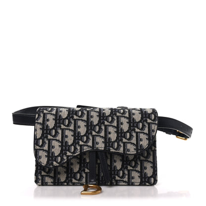 Christian Dior Oblique Saddle Belt Bag Blue 1 of 9