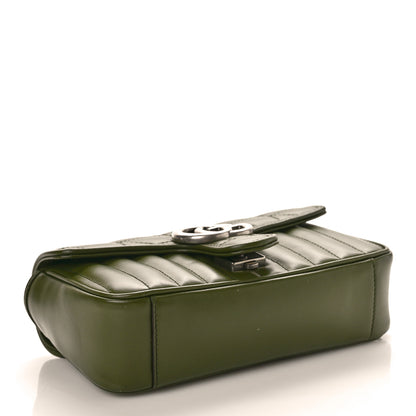 Gucci Calfskin Matelasse Aria Mini GG Marmont Shoulder Bag Military Wood 4 of 9