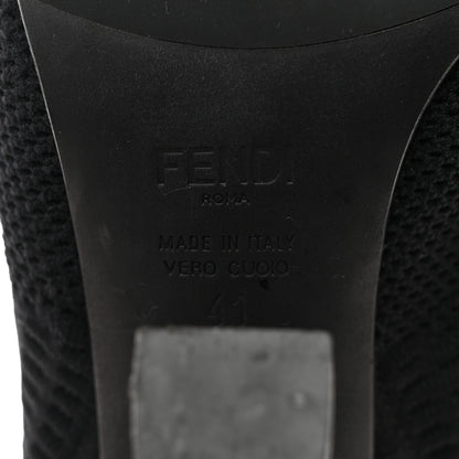 Fendi Stretch Fabric Stripe Rockoko 105mm Sock Boots 41 Black White 6 of 8