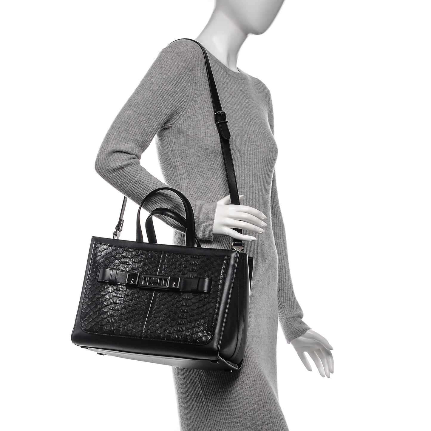 Python Calfskin Small PS11 Tote Black