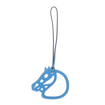 Hermes Swift Paddock Cheval Horse Bag Charm Bleu Zanzibar 2 of 3