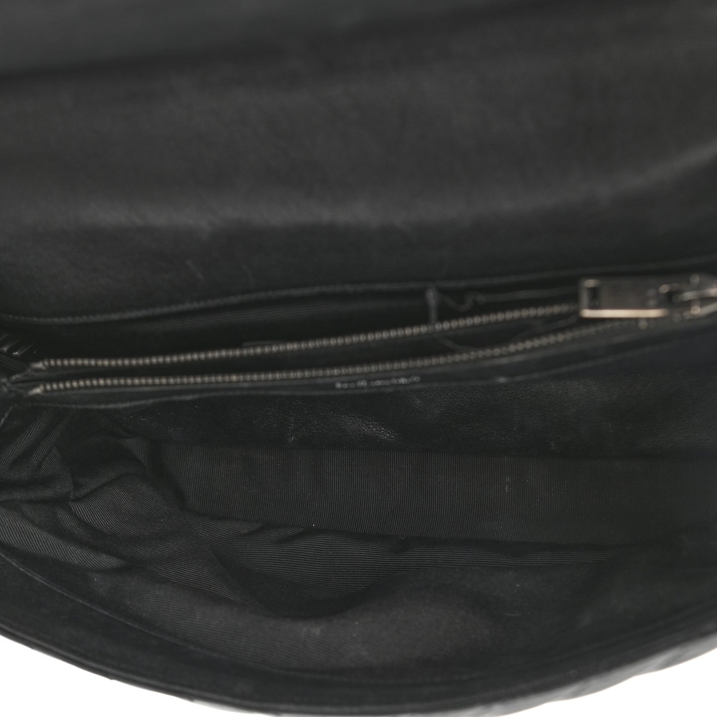 Sheepskin Matelasse Chevron Monogram Large College Satchel Black