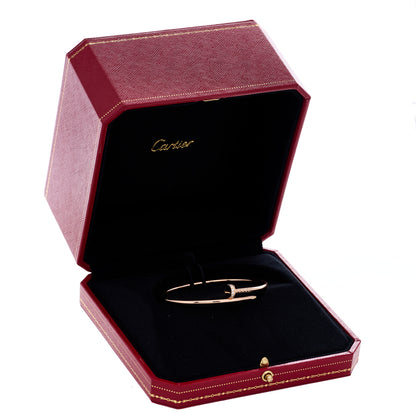 Cartier 18K Pink Gold Diamond Small Juste Un Clou Bracelet 17 4 of 4
