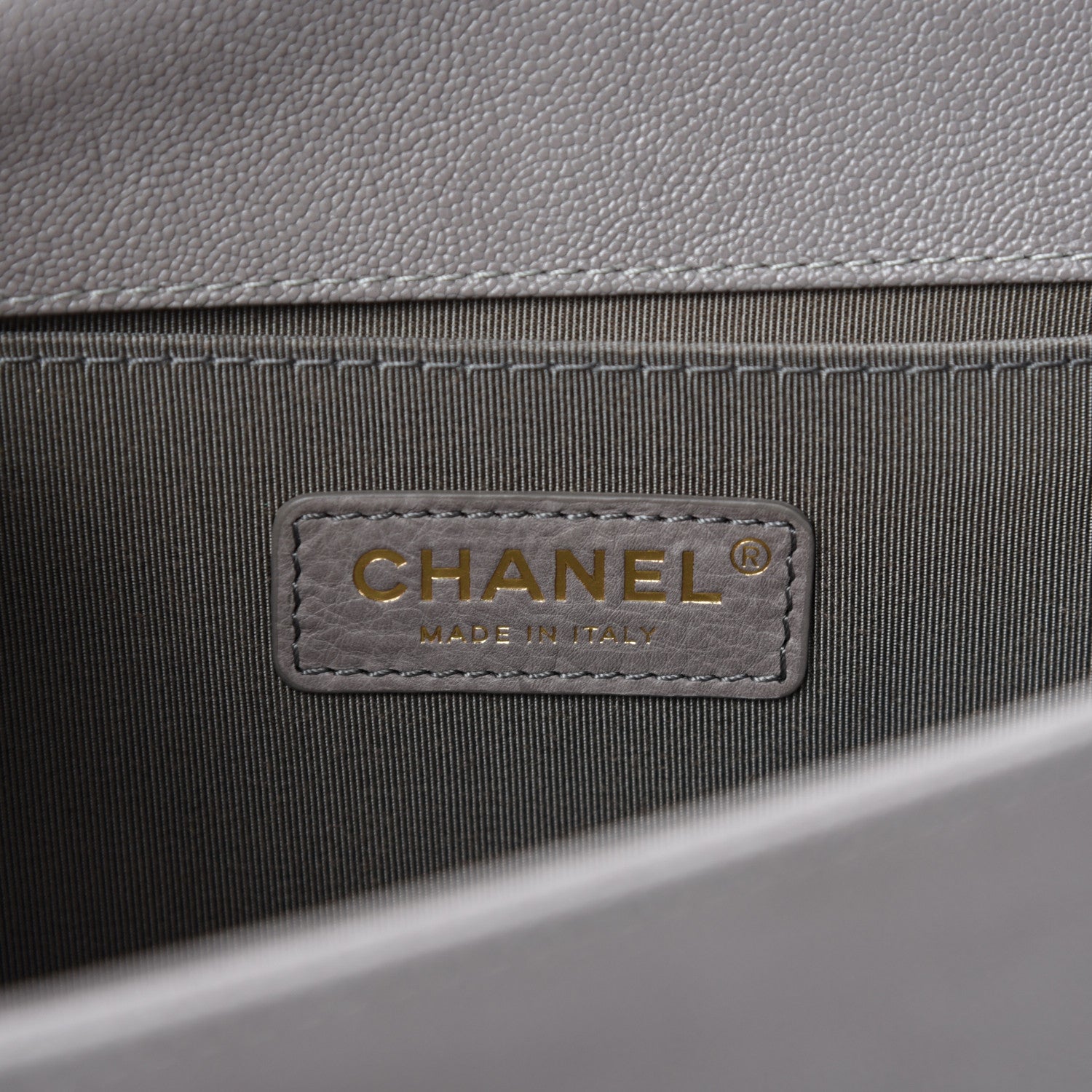 Chanel Caviar Quilted Medium Boy Flap Grey 9 of 12