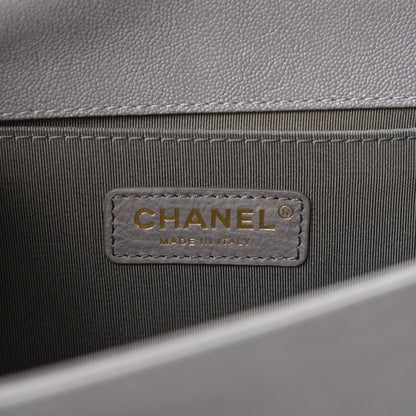 Chanel Caviar Quilted Medium Boy Flap Grey 9 of 12