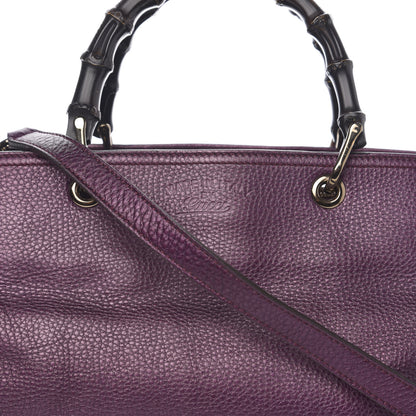 Gucci Pebbled Calfskin Medium Bamboo Shopper Tote Purple 13 of 13