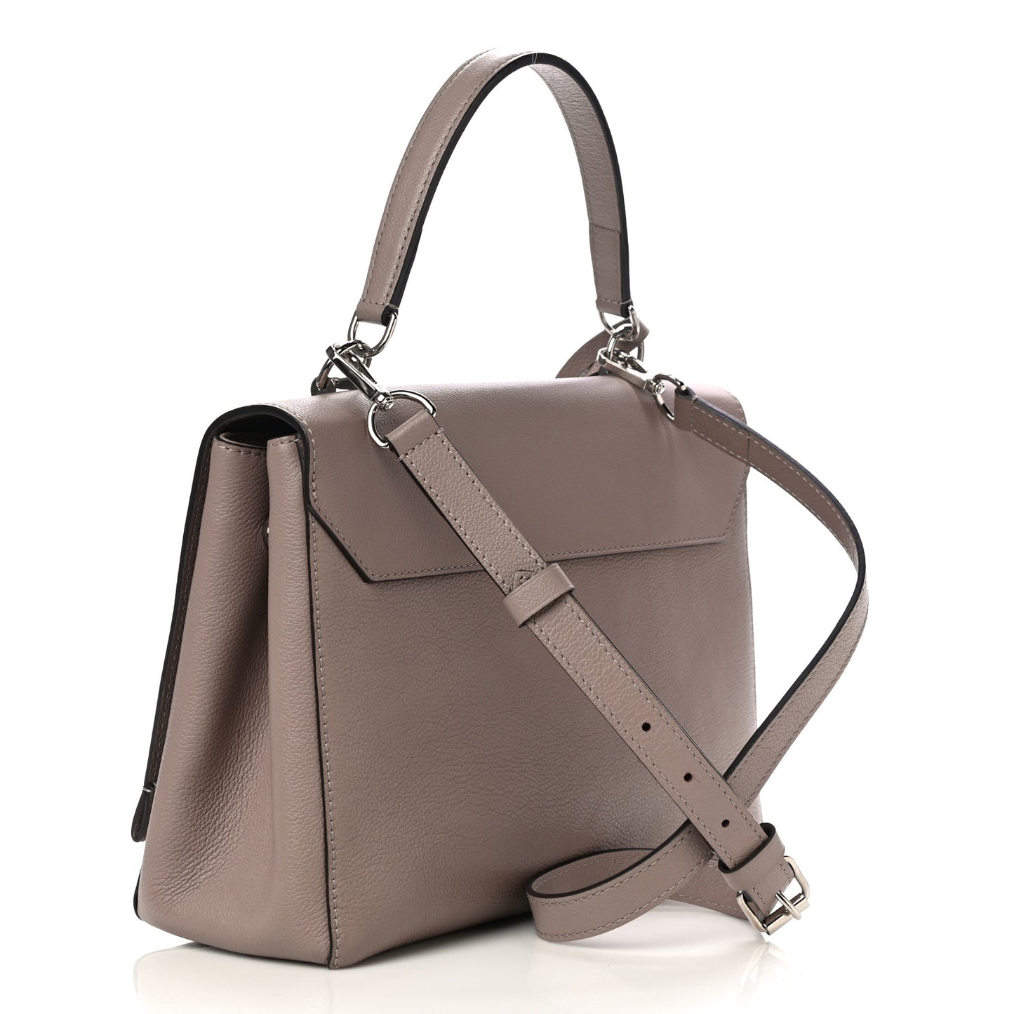 Soft Calfskin Lockme II Top Handle Taupe Glace