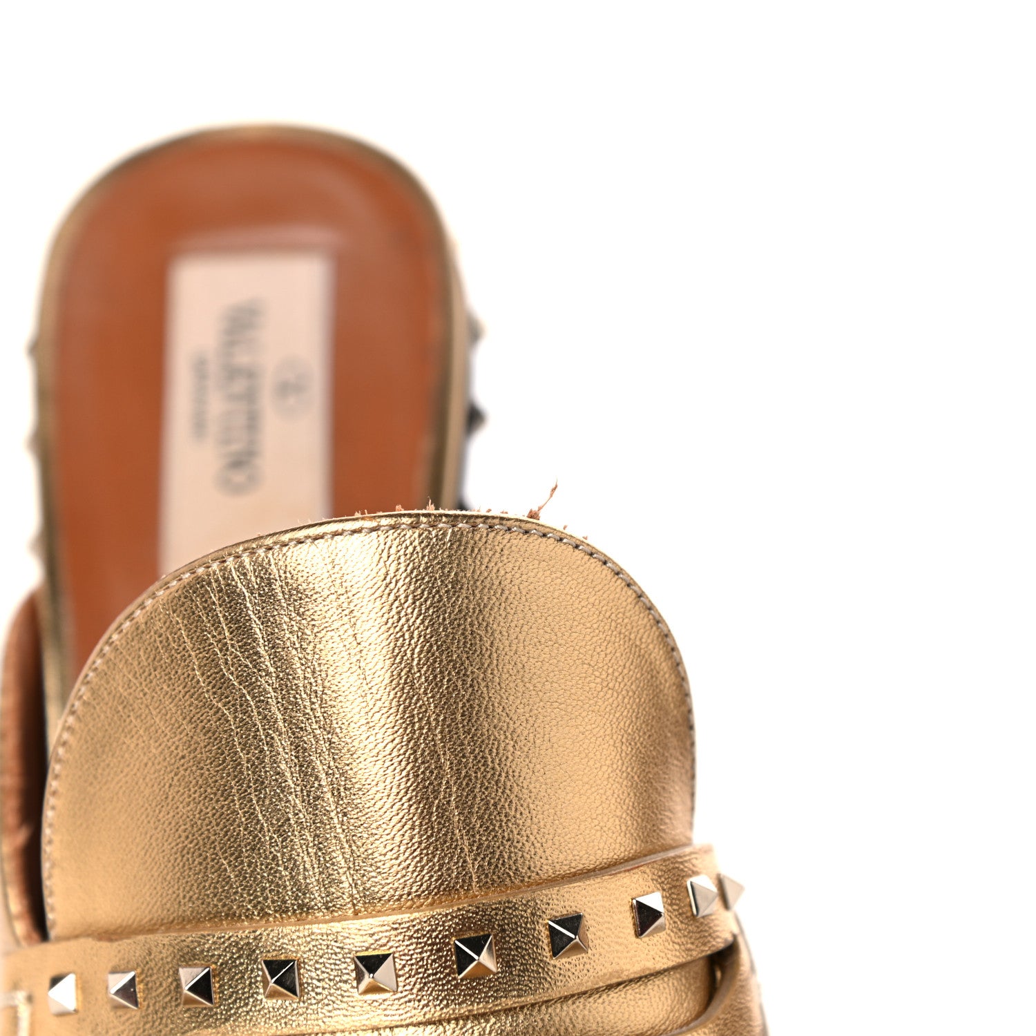 Valentino Garavani Nappa Soul Rockstud High Heel Mules 40 Gold 12 of 20