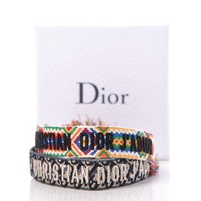 Christian Dior Woven Cotton J'Adior Friendship Bracelet Set 10 of 10