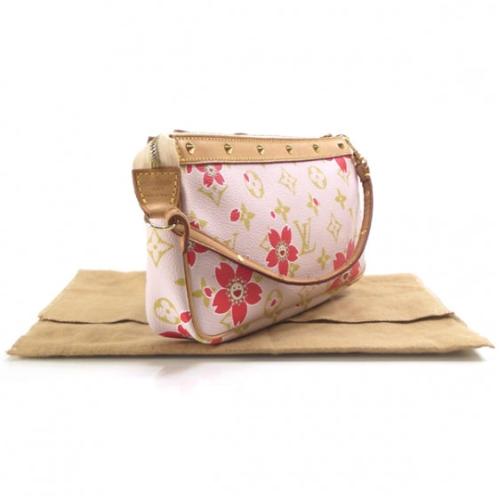 Monogram Cherry Blossom Pochette Accessories Red