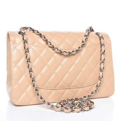 Chanel Caviar Quilted Jumbo Double Flap Light Beige 4 of 14