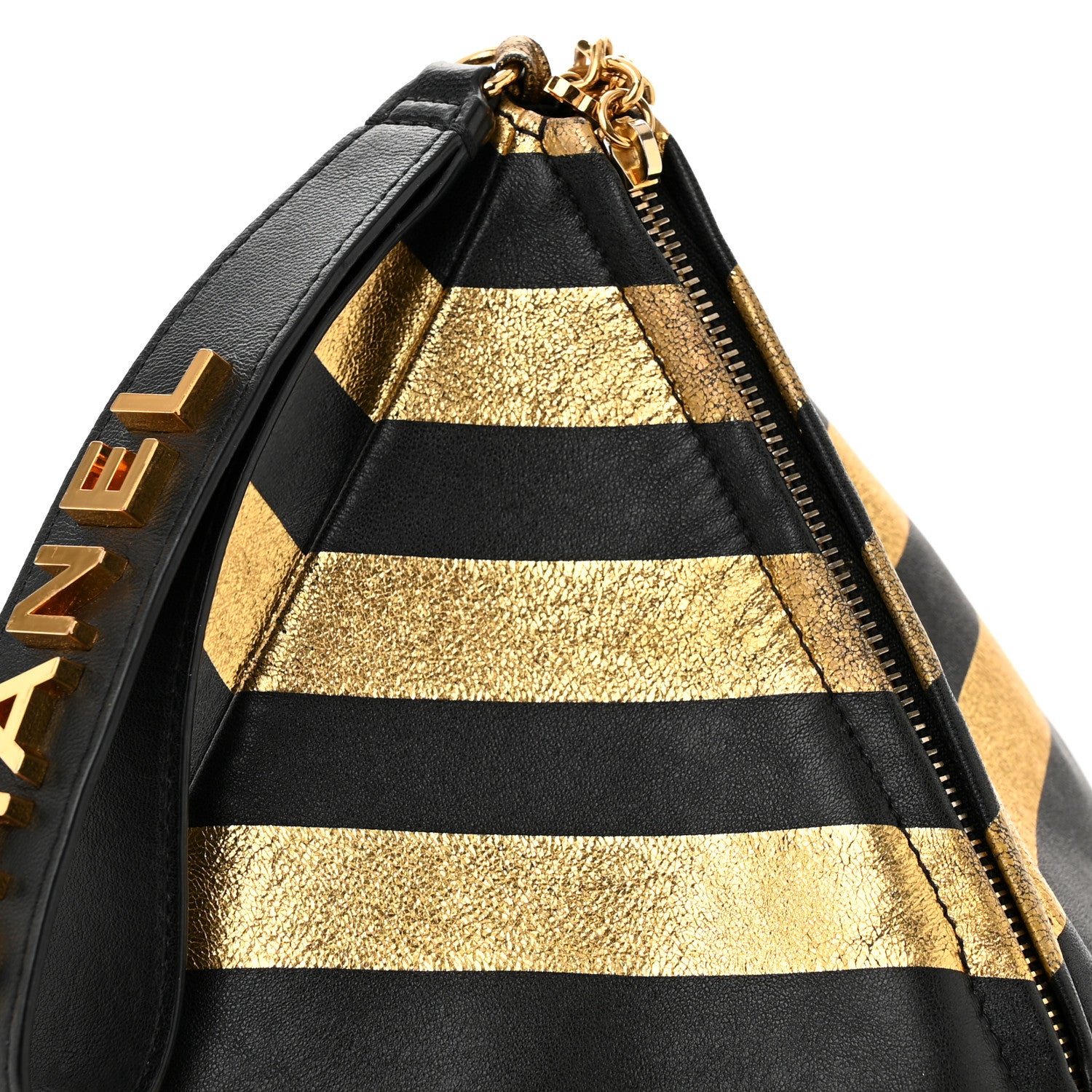 Chanel Metallic Lambskin CC Kheops Pyramid Bag Gold Black 8 of 10