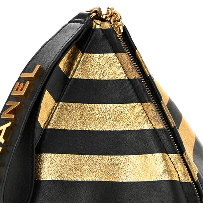 Chanel Metallic Lambskin CC Kheops Pyramid Bag Gold Black 8 of 10