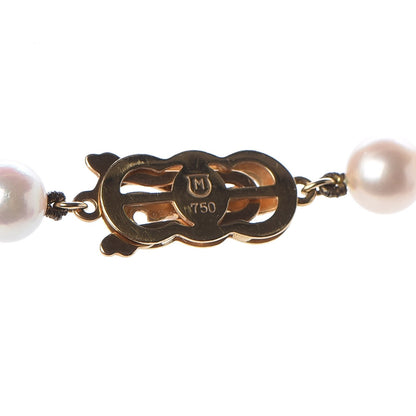 Mikimoto 18K Yellow Gold Akoya Pearl 6.5-7mm Strand Necklace 18" 4 of 5