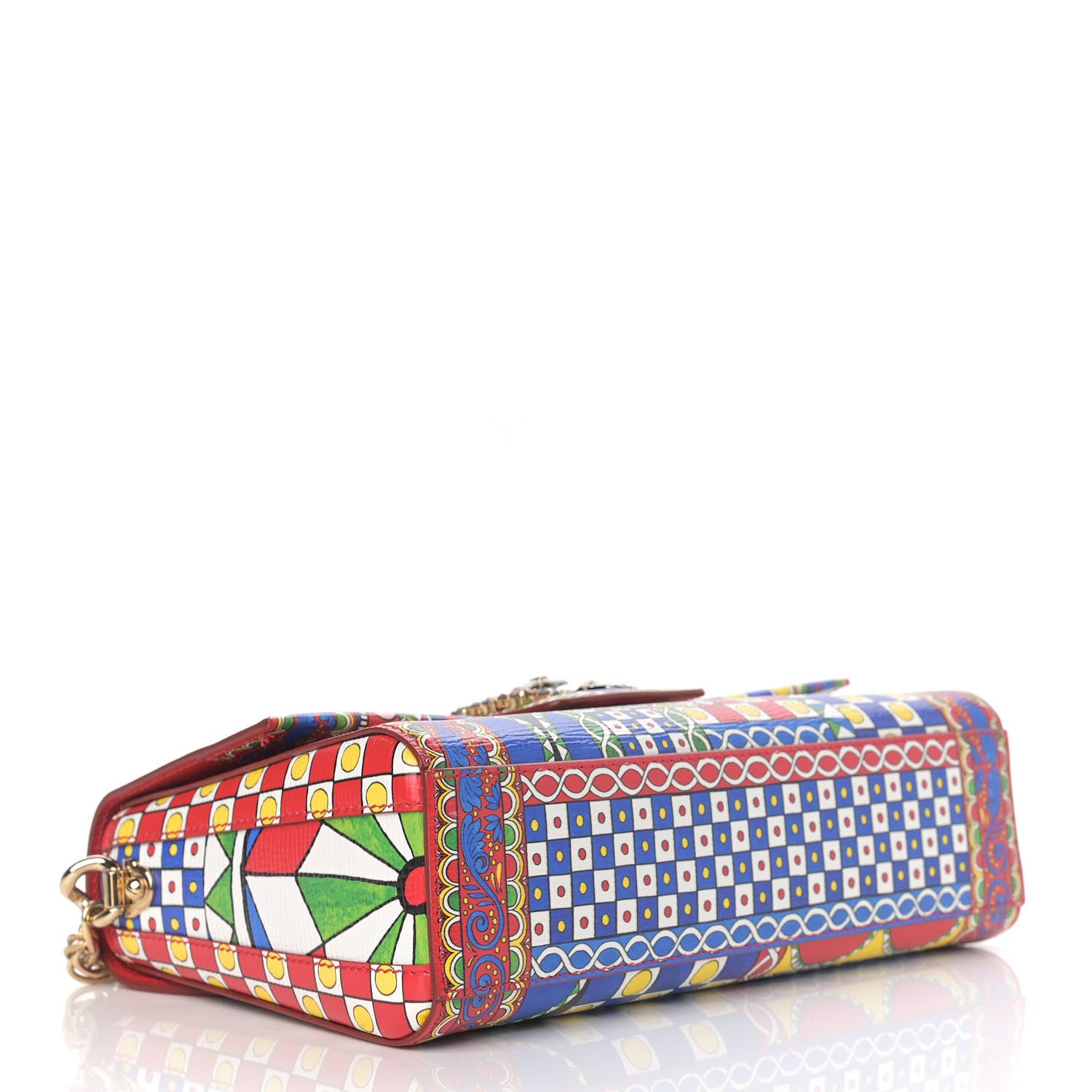 Dolce & Gabbana Dauphine Crystal Embellished Queen of Hearts Print Milennials Shoulder Bag Multicolor 4 of 9