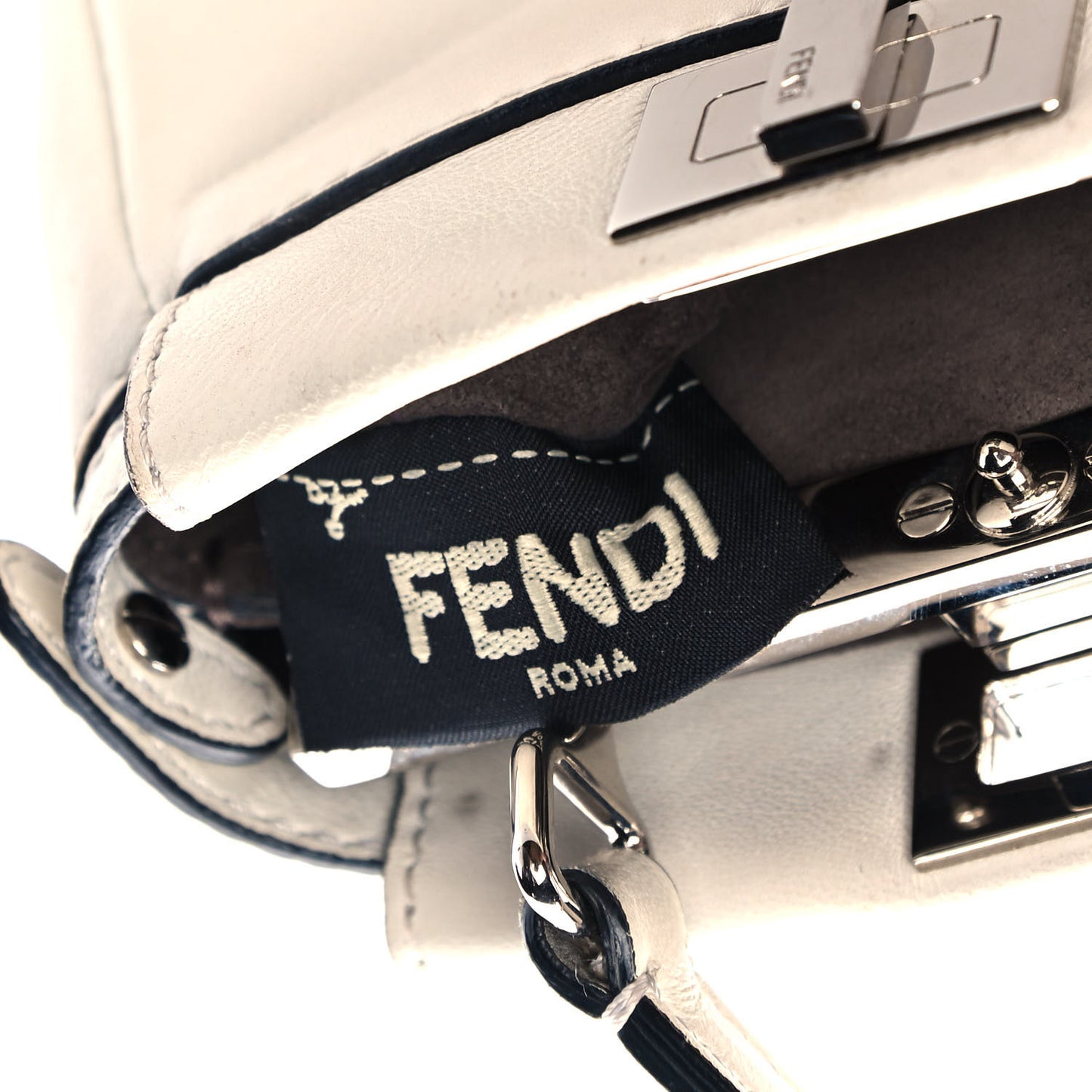 Shiny Nappa Micro Peekaboo Iconic Satchel White