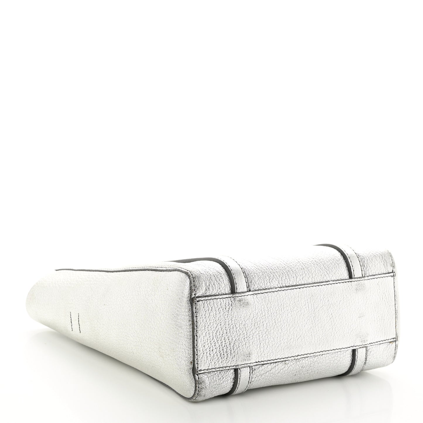 Metallic Goatskin Logo XXS Everyday Tote Argent Black