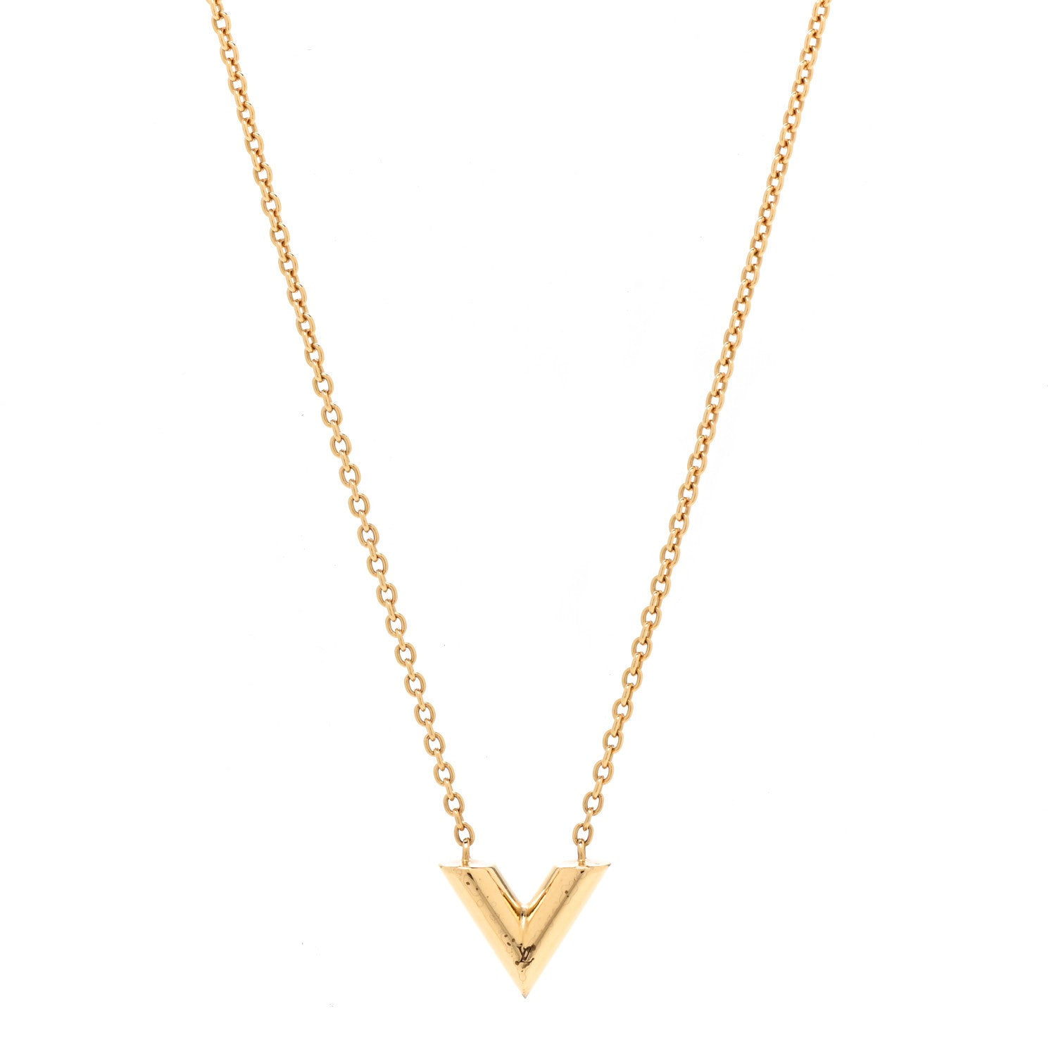 Louis Vuitton Essential V Necklace Gold 1 of 7