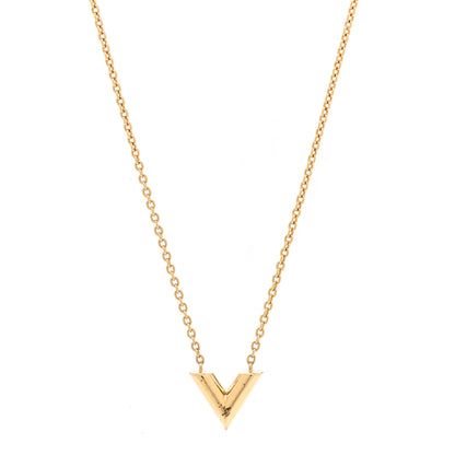 Louis Vuitton Essential V Necklace Gold 1 of 7