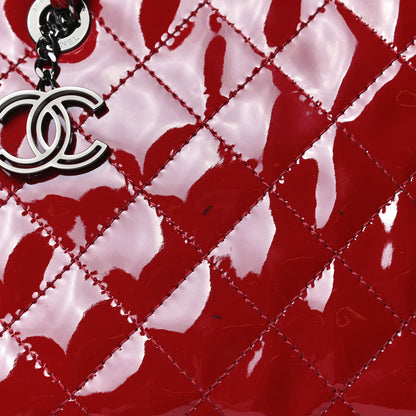 Chanel Patent Quilted Small CC Angle Tote Red 10 of 10