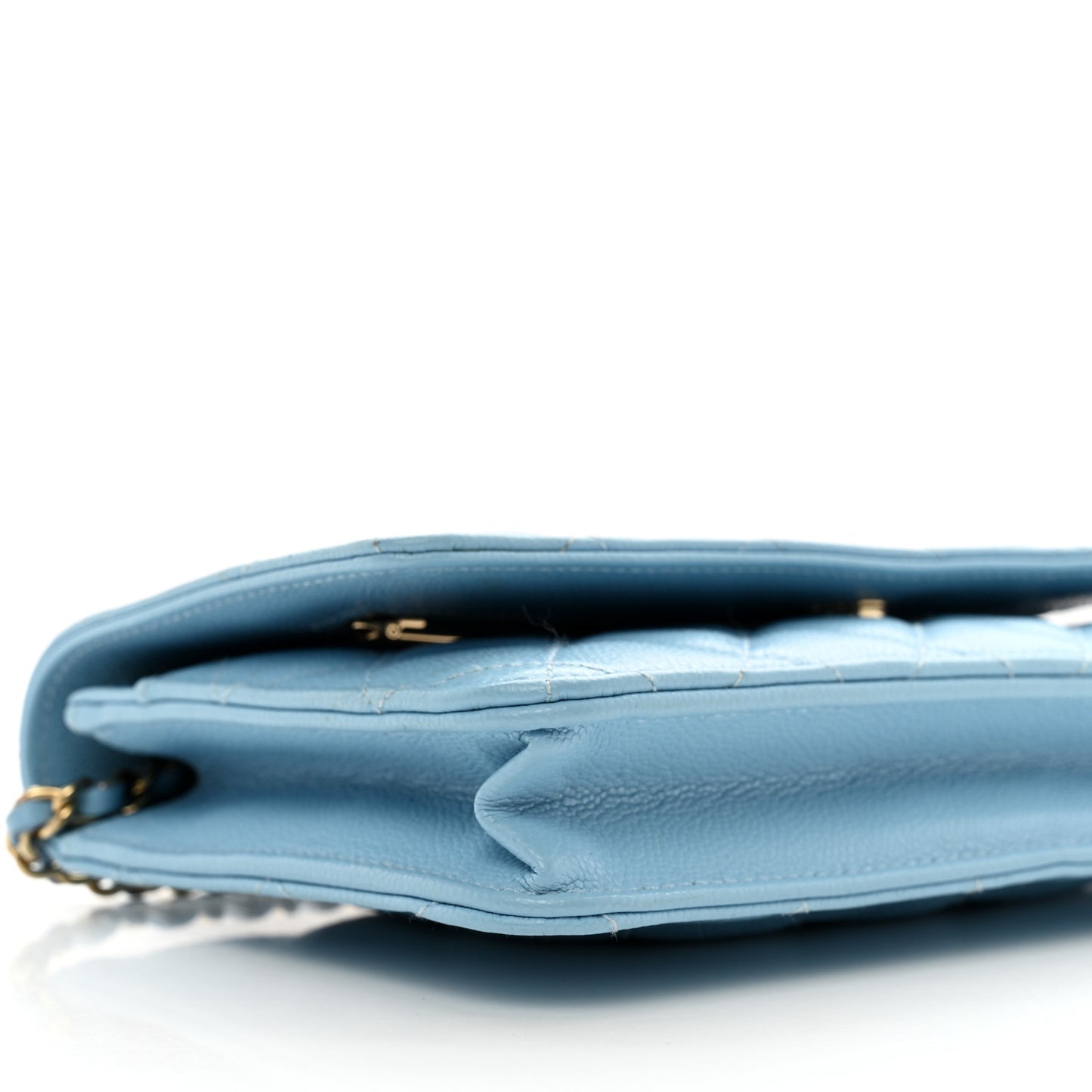 Caviar Quilted Wallet on Chain WOC Blue