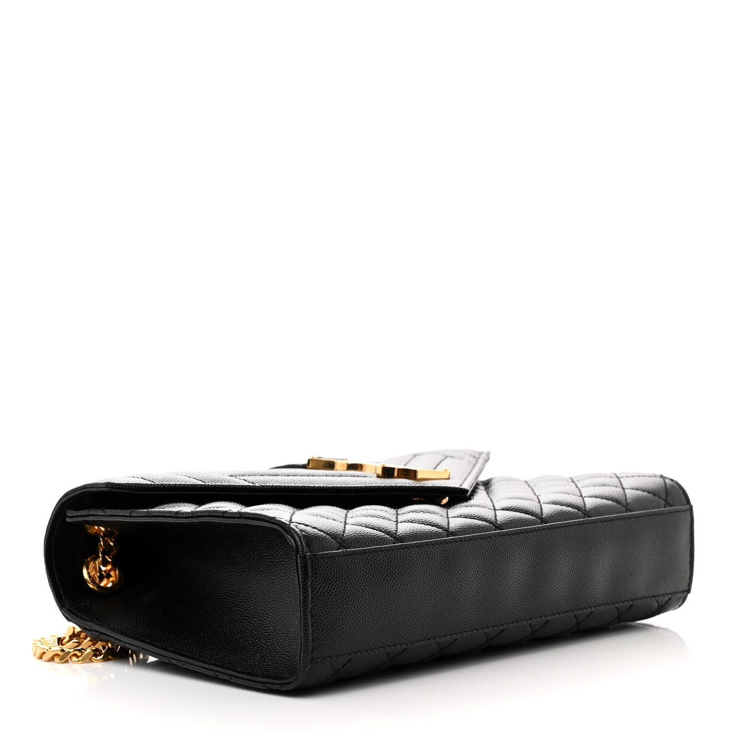 Saint Laurent Grain De Poudre Textured Mixed Matelasse Triquilt Medium Monogram Satchel Black 4 of 9