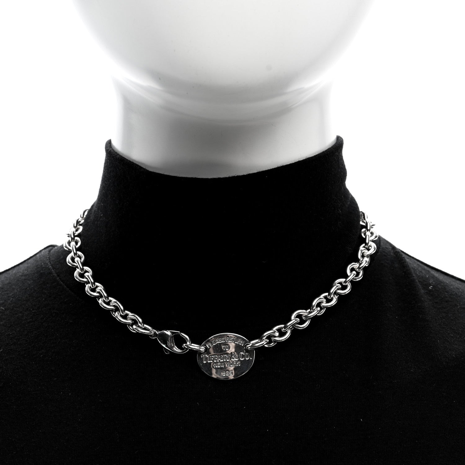 Tiffany Sterling Silver Return to Tiffany Oval Tag Choker Necklace 2 of 5