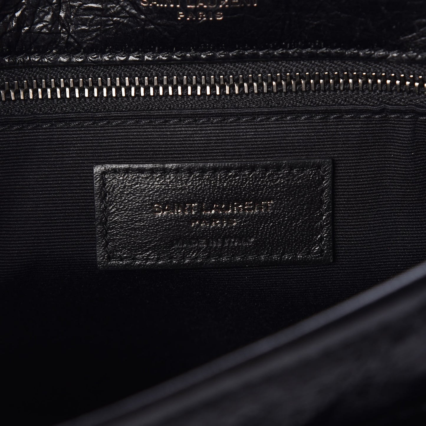 Crinkled Calfskin Matelasse Monogram Medium Niki Chain Satchel Black