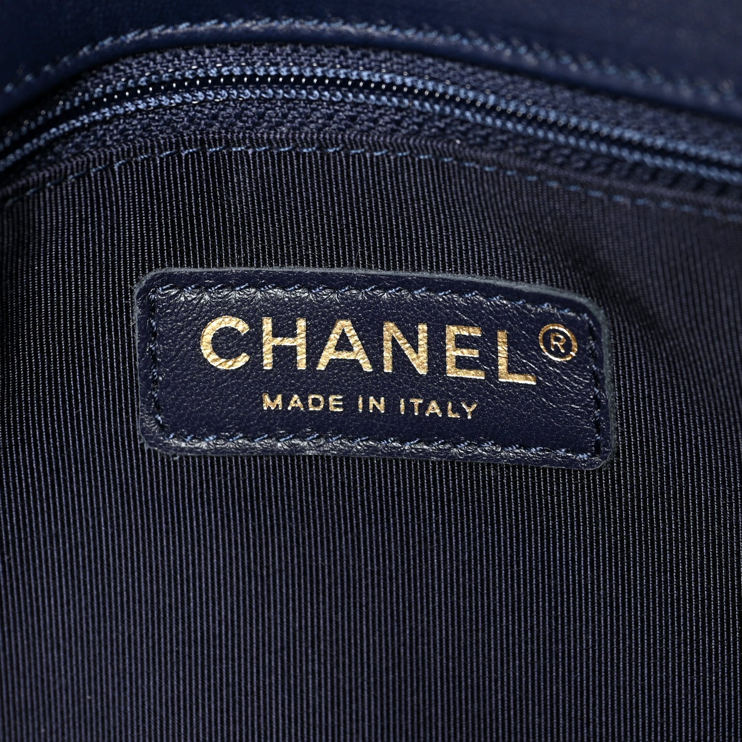 Chanel Lambskin Quilted CC Unchained Clutch Navy 6 of 12