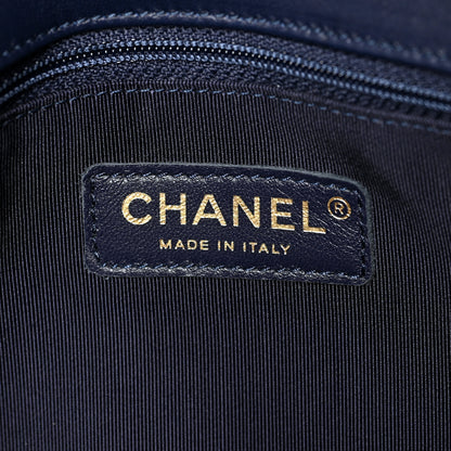 Chanel Lambskin Quilted CC Unchained Clutch Navy 6 of 12