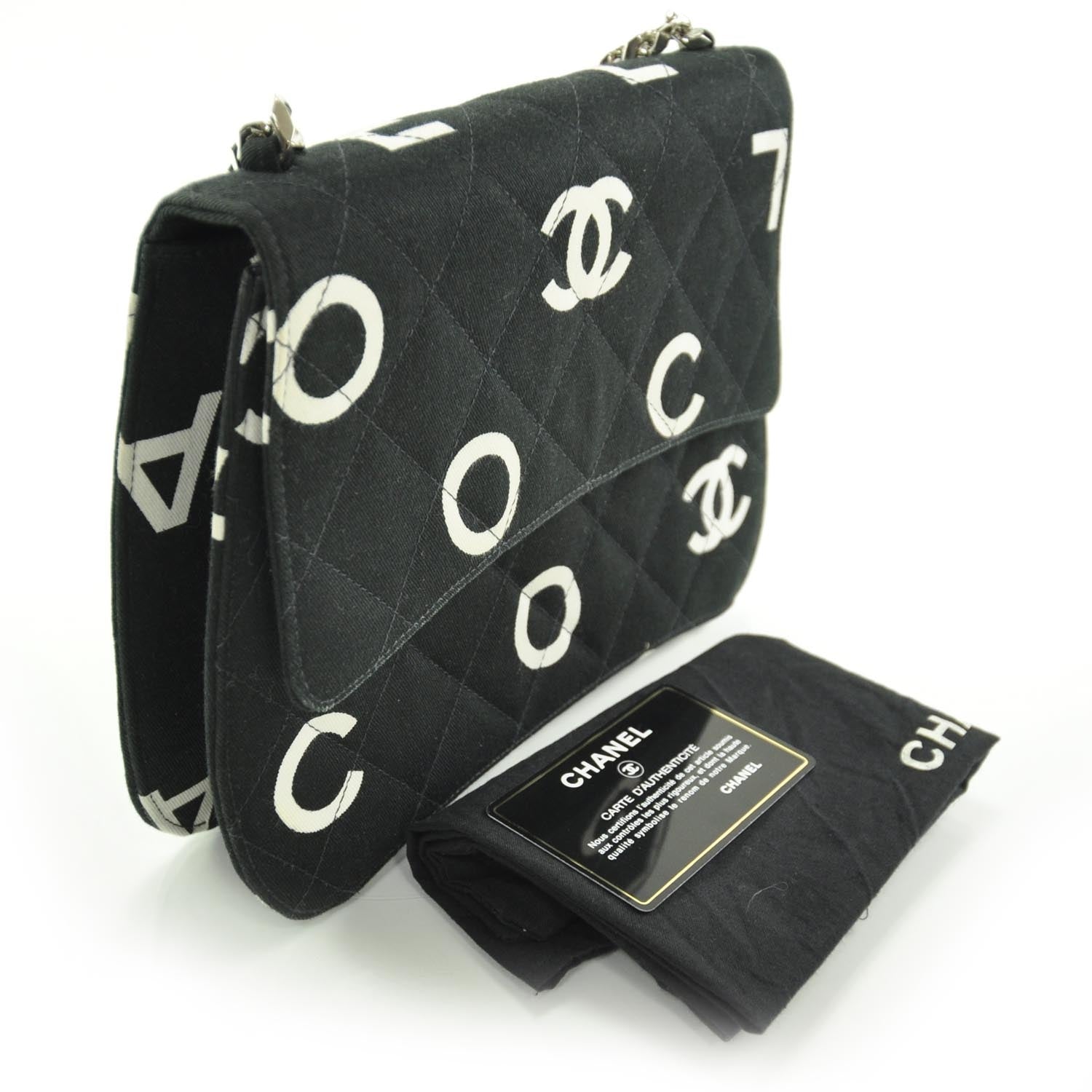 Chanel Canvas Quilted Coco ID Chain Bag Black 3 of 11