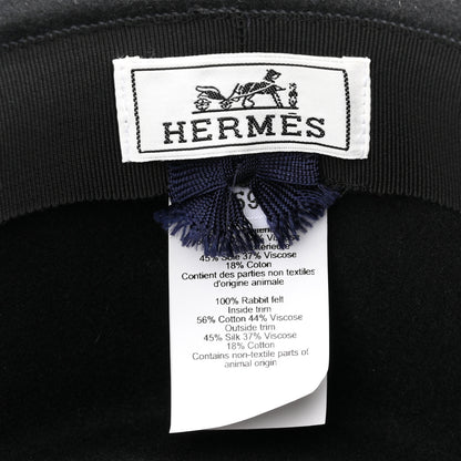 Hermes Rabbit Felt Dakota Love Hat 59 Black 16 of 16