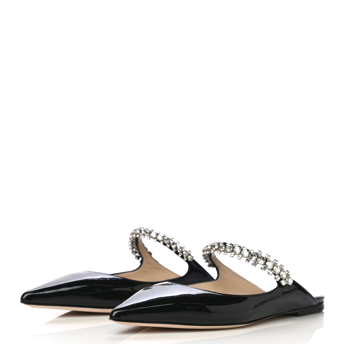Patent Calfskin Bing Flats 38 Black
