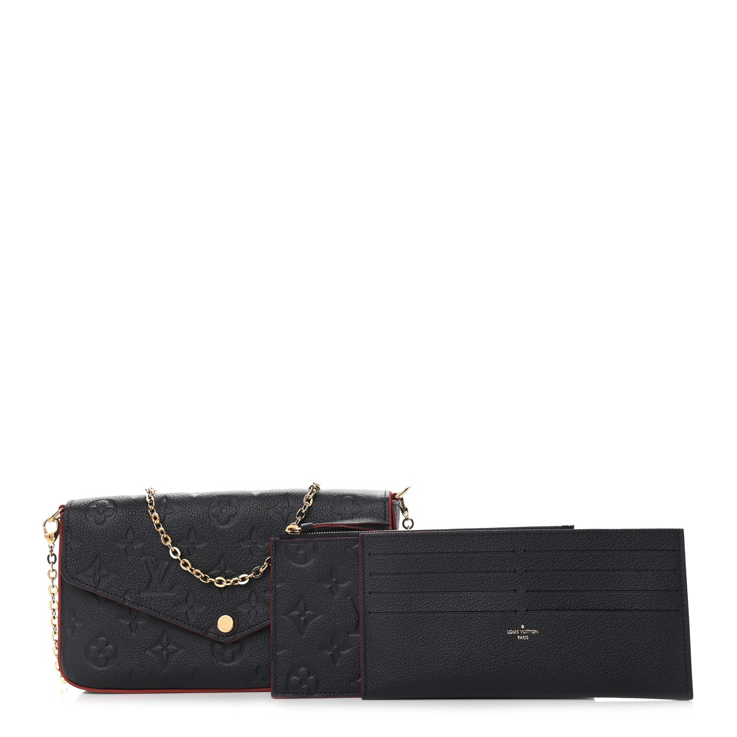 Louis Vuitton Empreinte Pochette Felicie Chain Wallet Marine Rouge 1 of 10