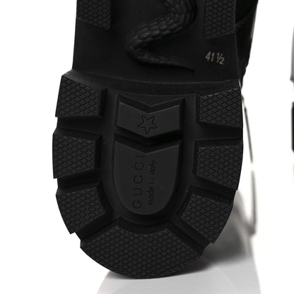 Gucci Magnum Calfskin Cirano Lux Web Lace Up Tall Combat Boots 41.5 Black Verde Hibiscus Red 6 of 8