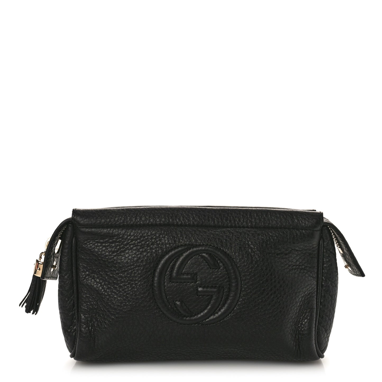 Pebbled Calfskin Soho Cosmetic Case Black