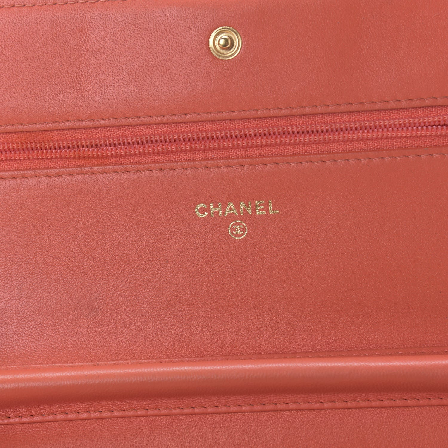 Chanel Lambskin Quilted Boy Wallet On Chain WOC Orange 8 of 11