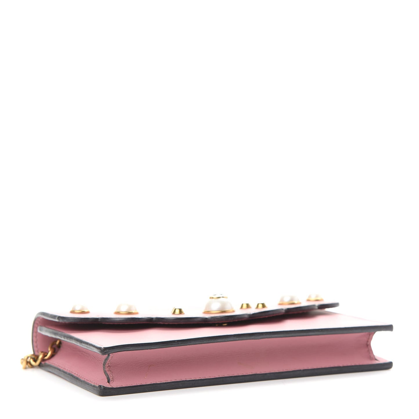 Calfskin Mini Peony Pearly Wallet on Chain Pink