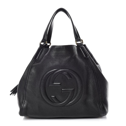 Gucci Pebbled Calfskin Medium Soho Shoulder Bag Black 1 of 15