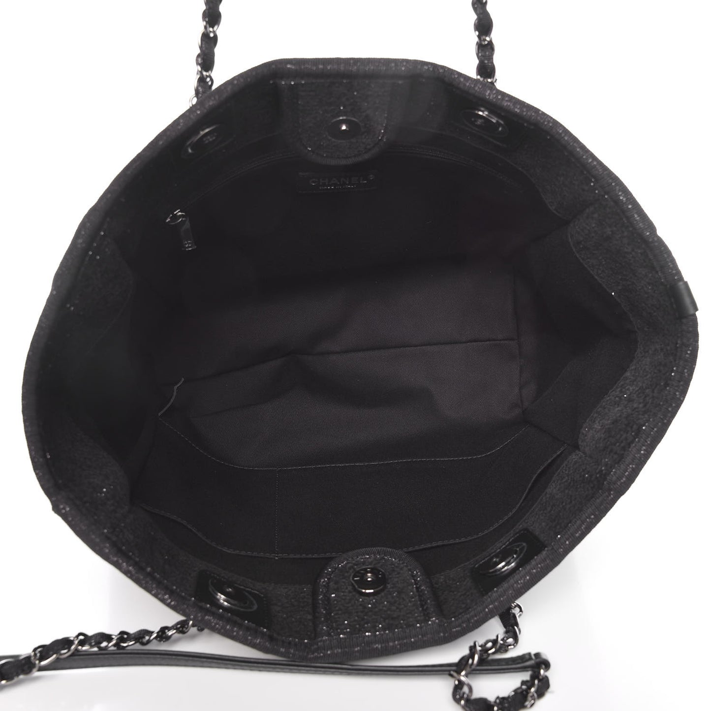 Lurex Boucle Small Deauville Tote Black